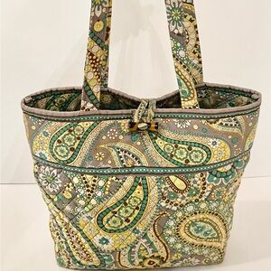 Vera Bradley Quilted Paisley Tote Bag Lemon Parfait Retired